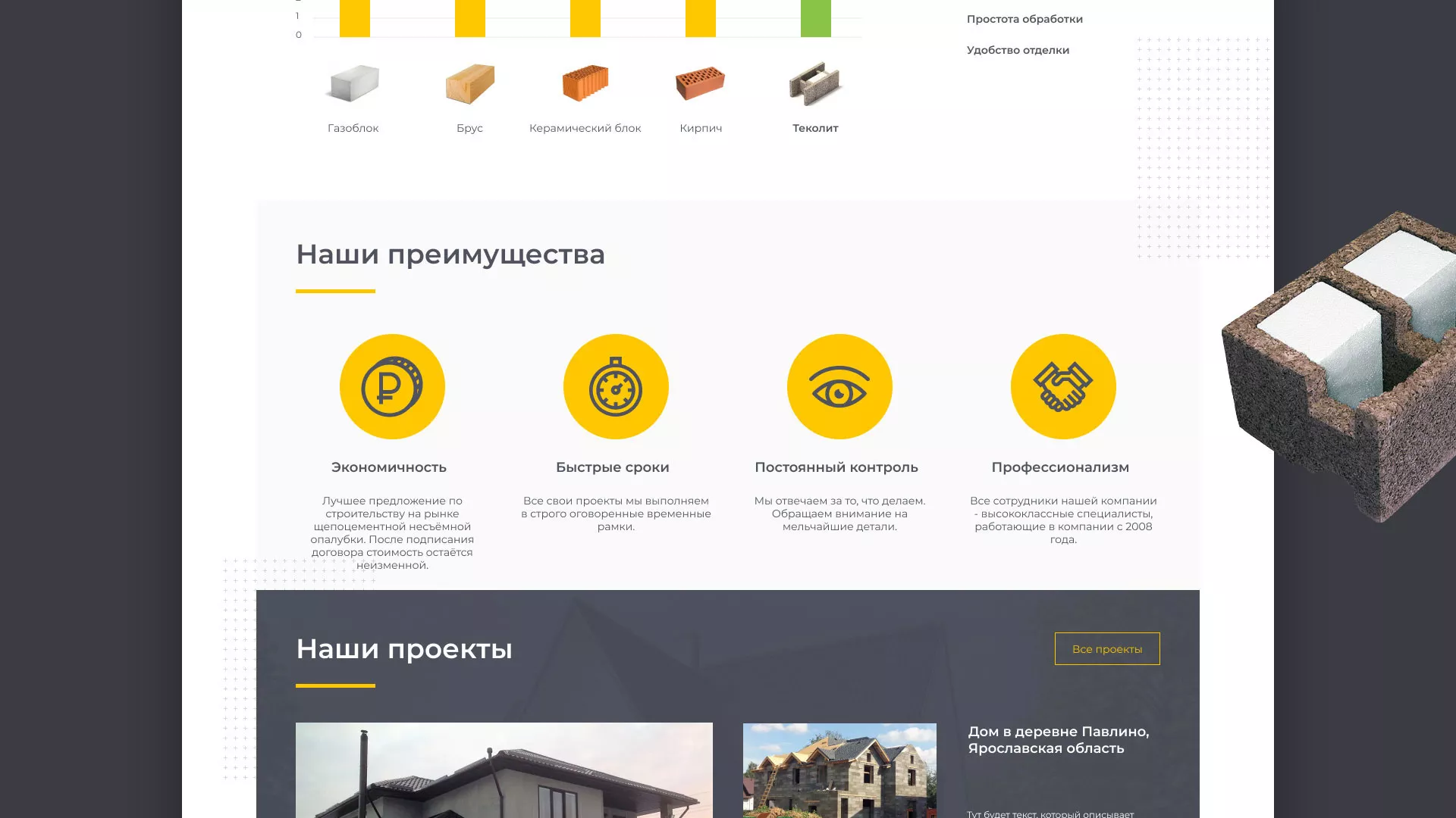 Создание сайта для строительной компании «ЭКОДОМ» в Бабушкине