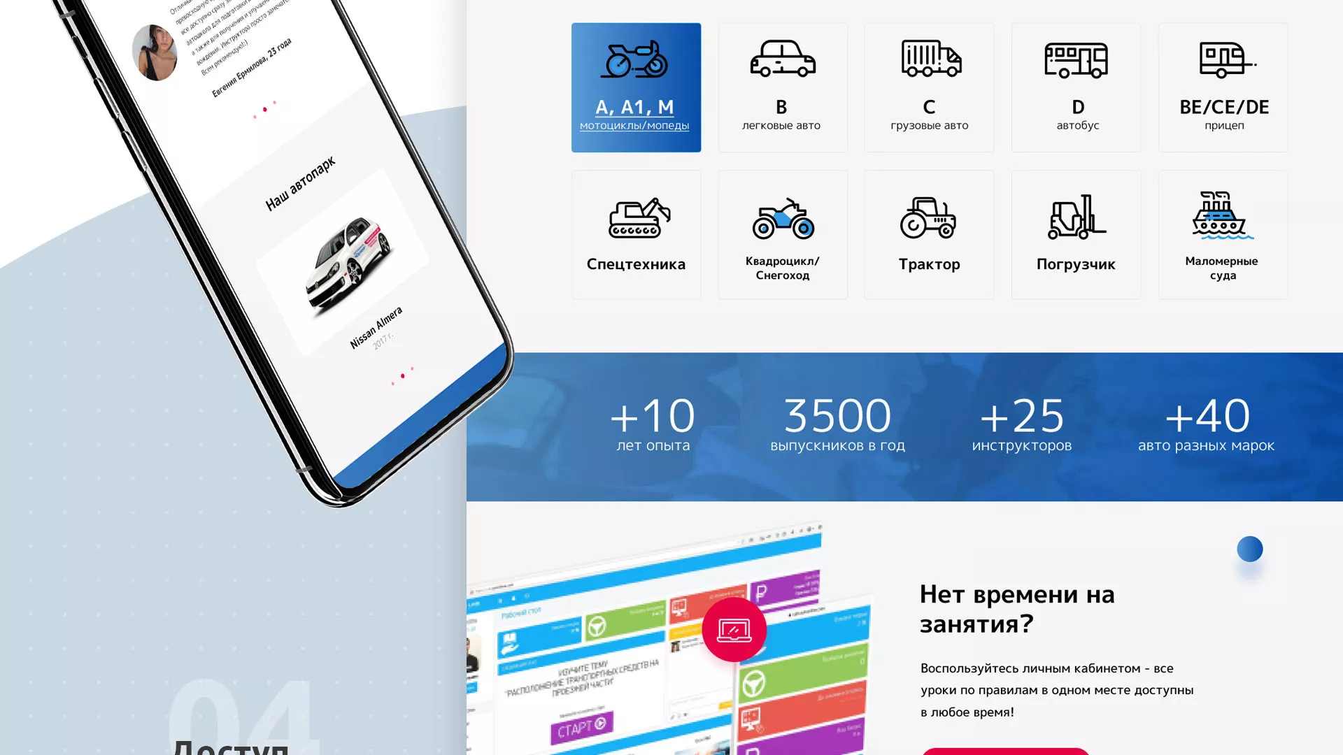Разработка сайта автошколы «Орлан» в Бабушкине