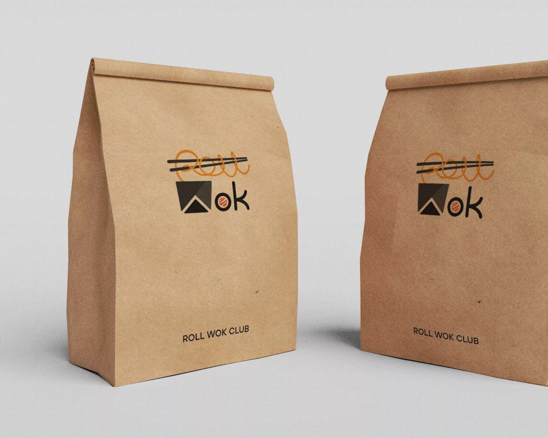 Создание дизайна упаковки суши-бара «Roll Wok Club» в Бабушкине